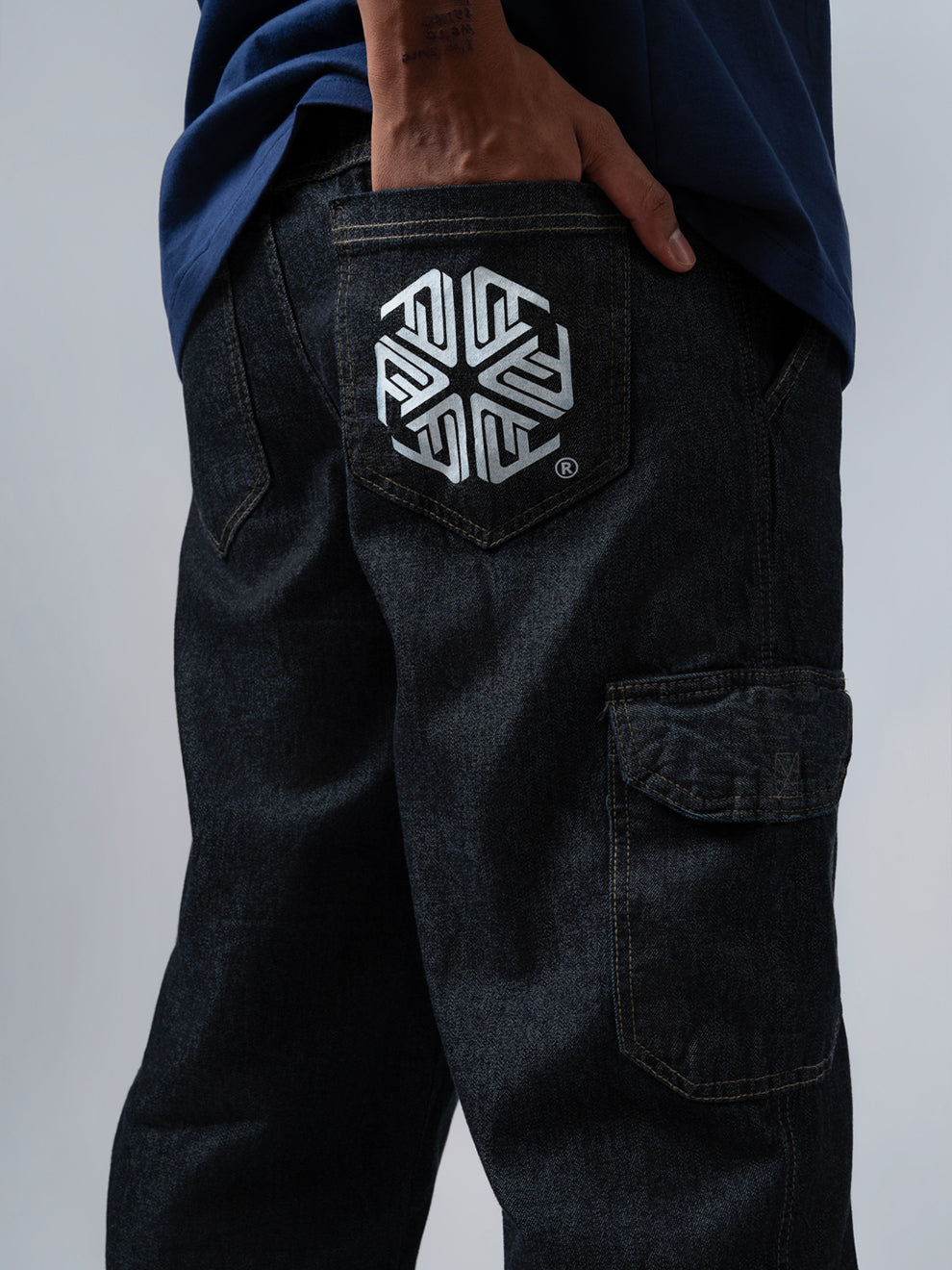 Calça Cargo Tag Jeans Preta
