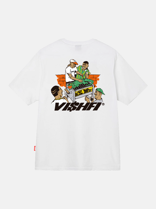 Camiseta Churrasco VISHFI x SHU Branca