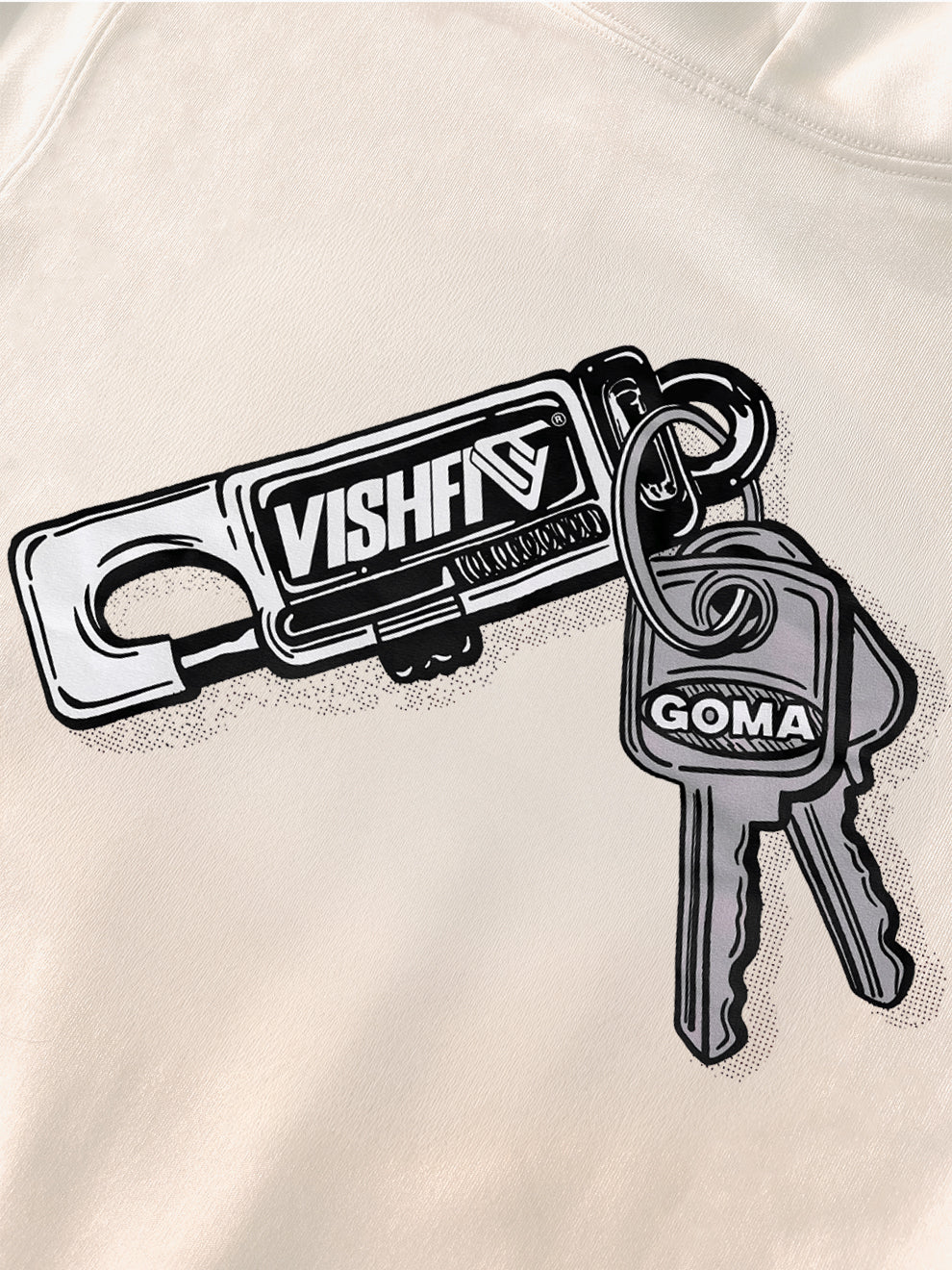 Moletom Capuz Keychain Creme