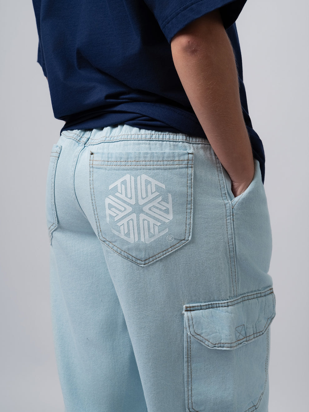 Calça Cargo Tag Jeans Azul Claro