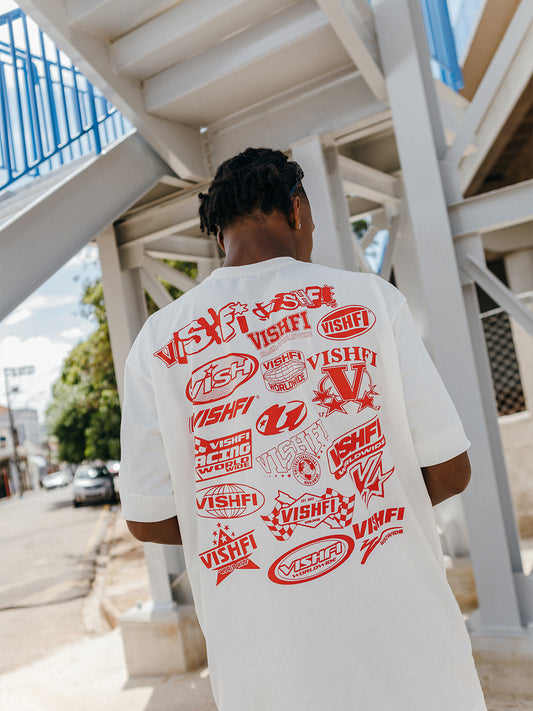 Camiseta Red Logotypes Off White