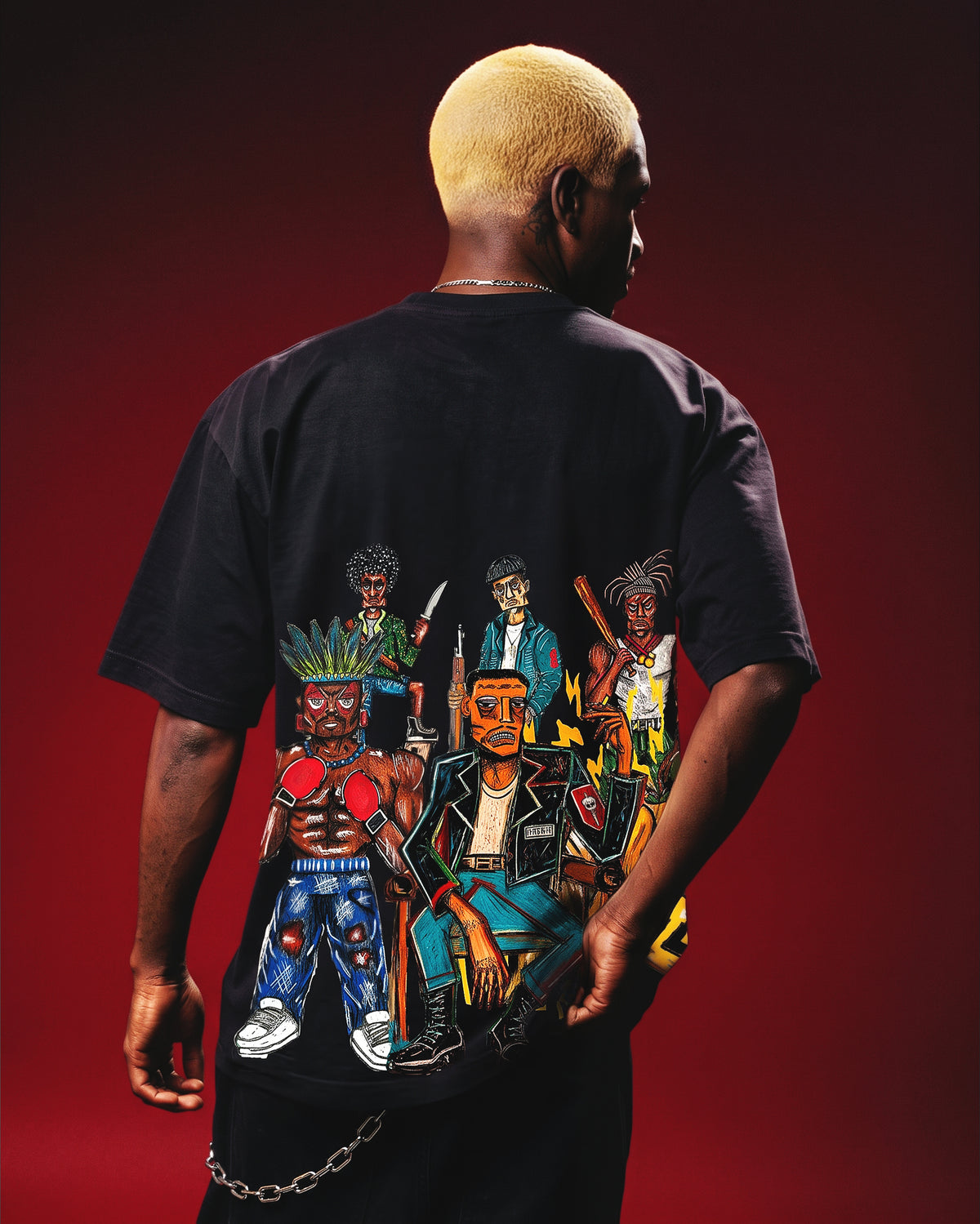 Camiseta Heavy Oversized Capa Preta Cartel Mcs