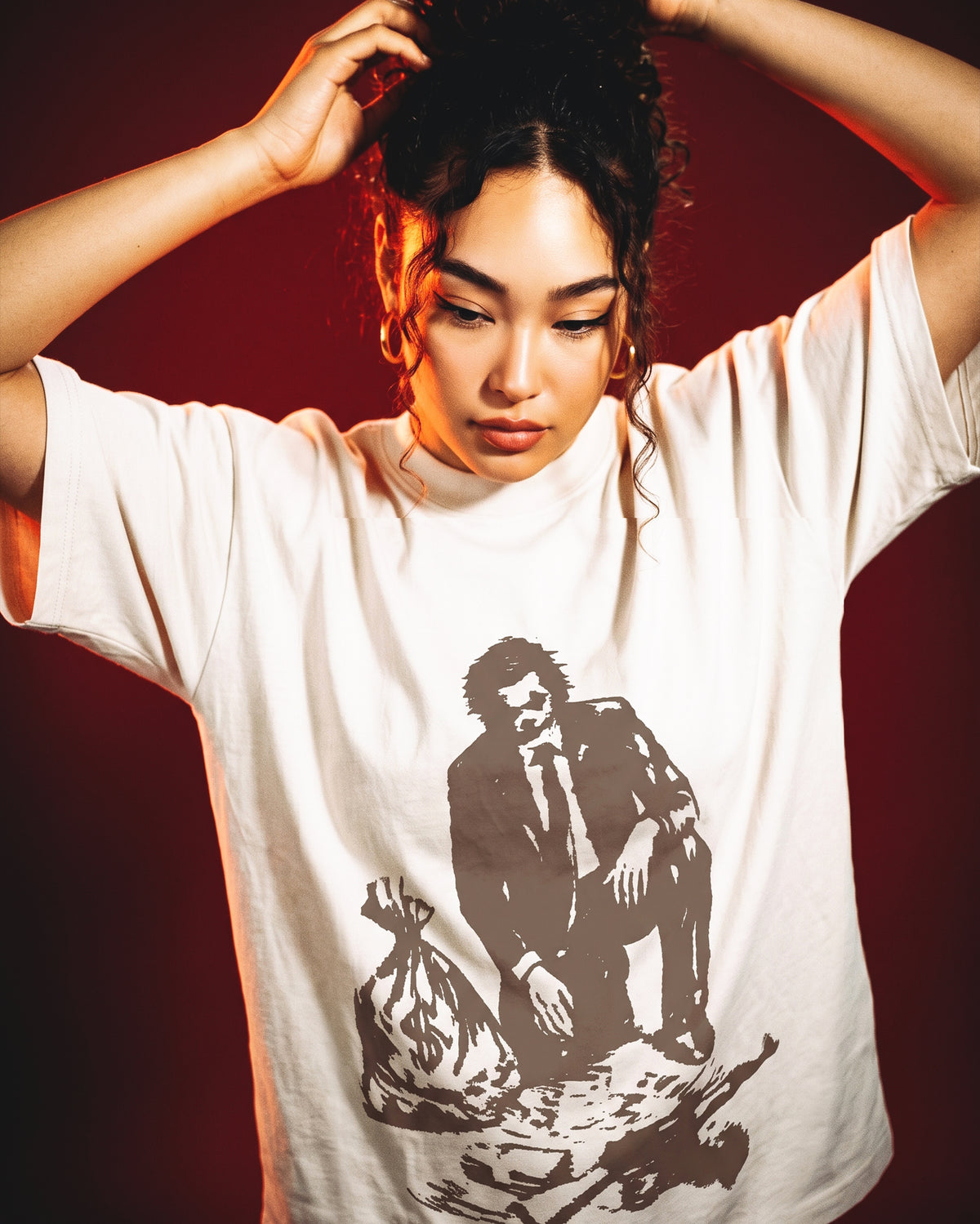 Camiseta Heavy Oversized Coringa do Game Off White Cartel Mcs