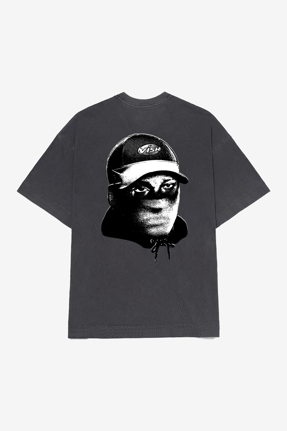 Camiseta Heavy Oversized Balaclava Cinza Estonado