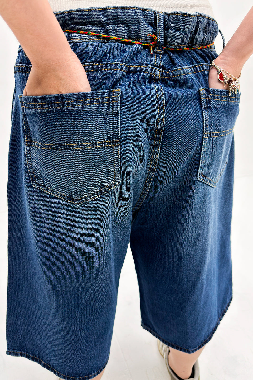 Bermuda Jeans Jorts Logo Azul Escuro