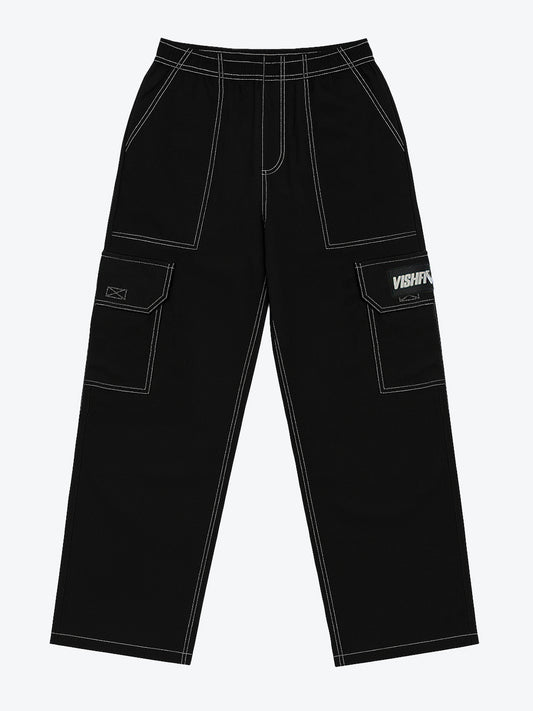 Calça Cargo Tag Preta Linhas