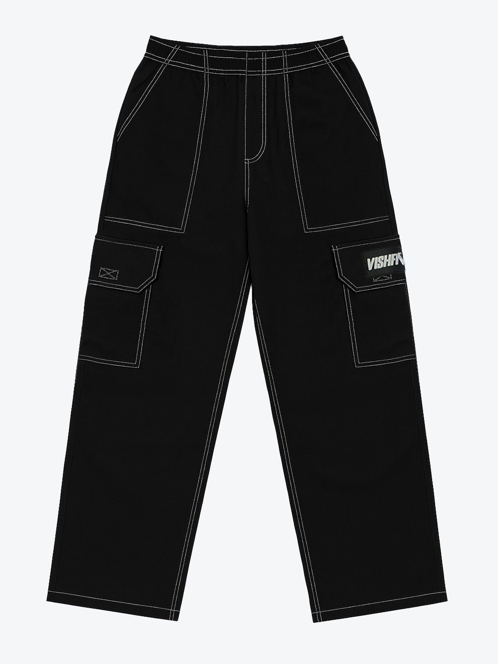 Calça Cargo Tag Preta Linhas