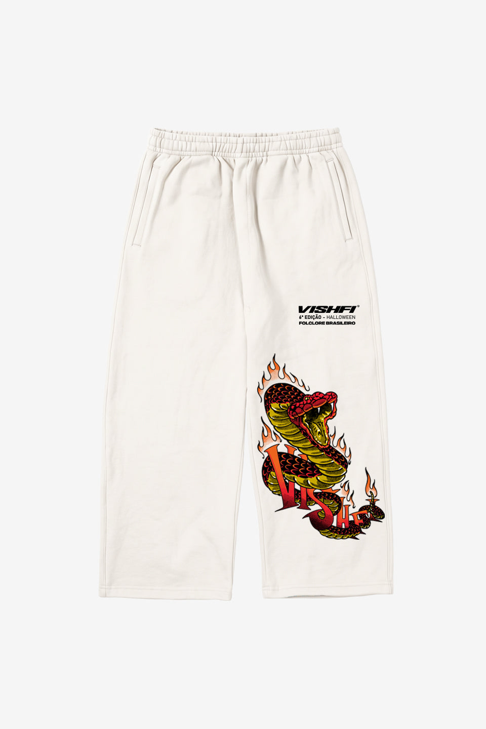 Calça Moletom Premium Flame Boitatá Off White