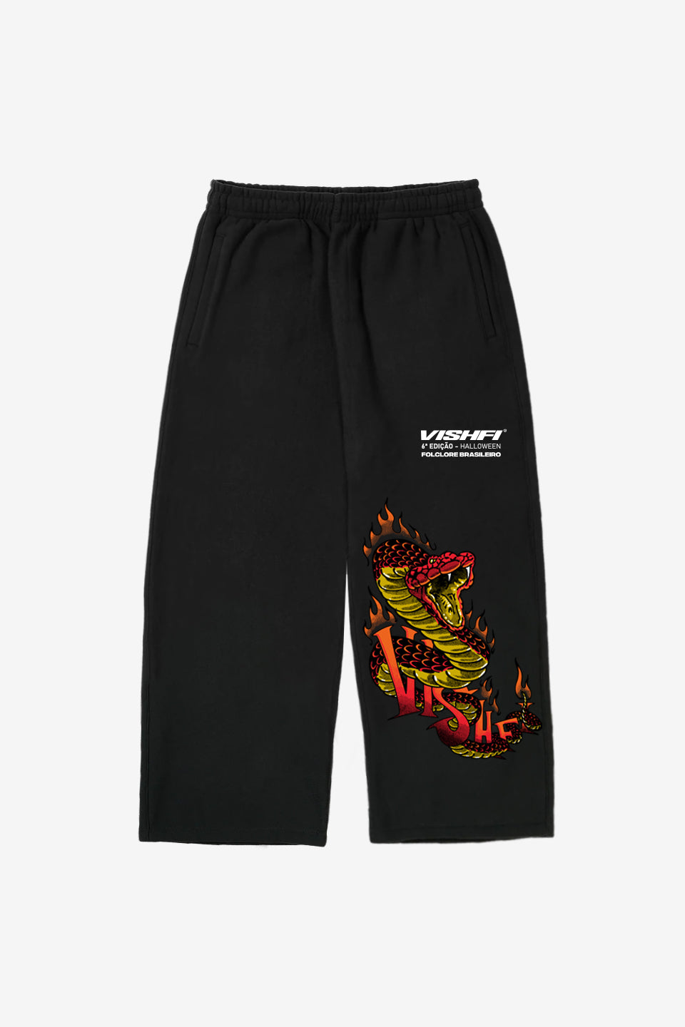 Calça Moletom Premium Flame Boitatá Preta
