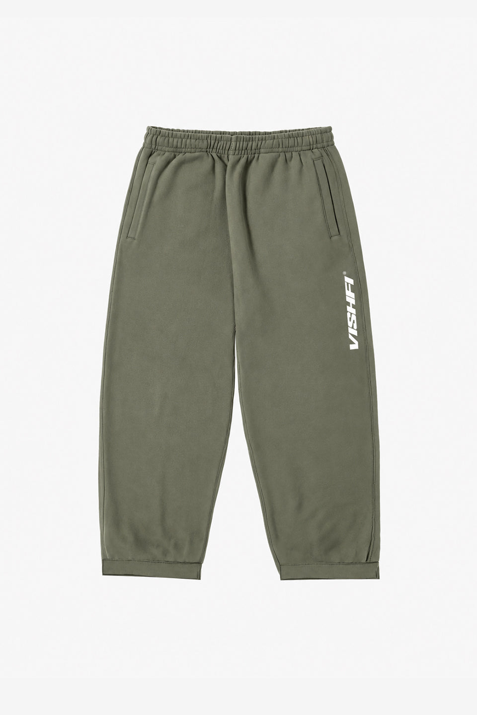 Calça Moletom Premium Wide Logo Verde Quartzo