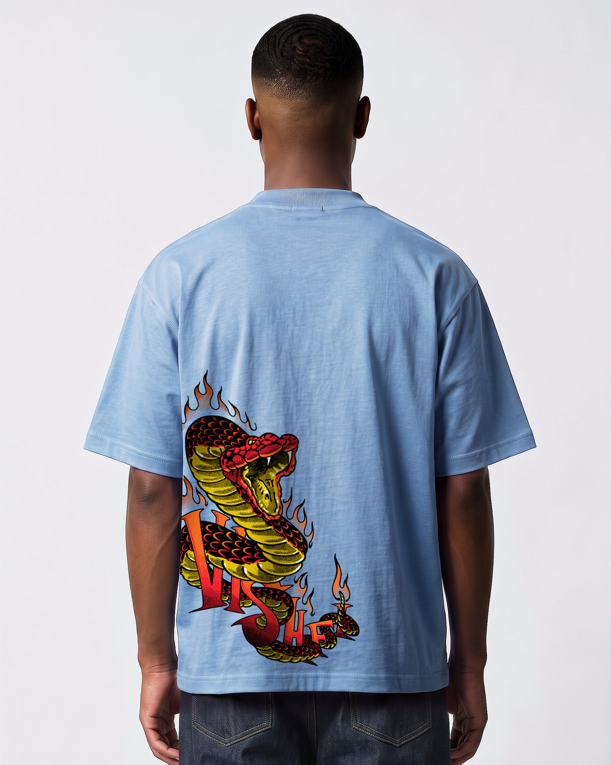 Camiseta Heavy Oversized Boitatá Azul Dusty