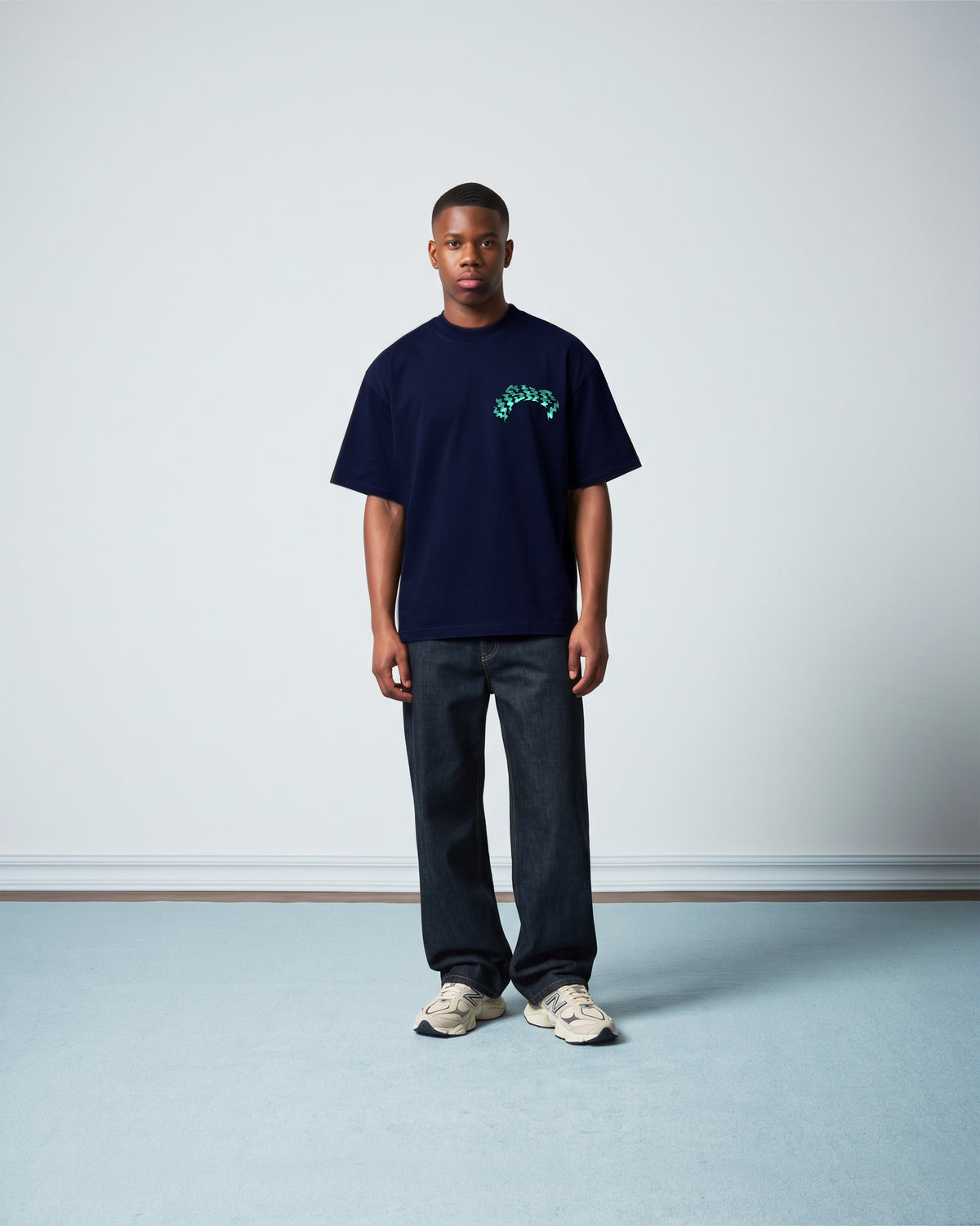 Camiseta Heavy Oversized Iara Azul Marinho