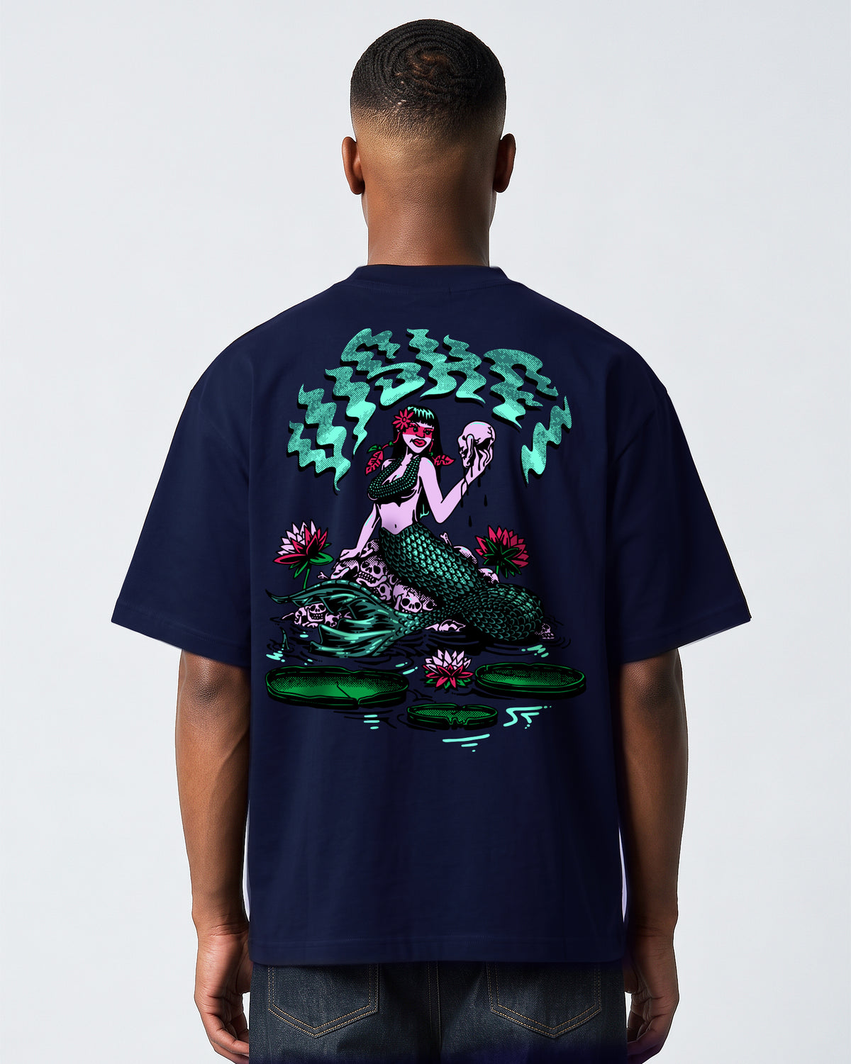Camiseta Heavy Oversized Iara Azul Marinho