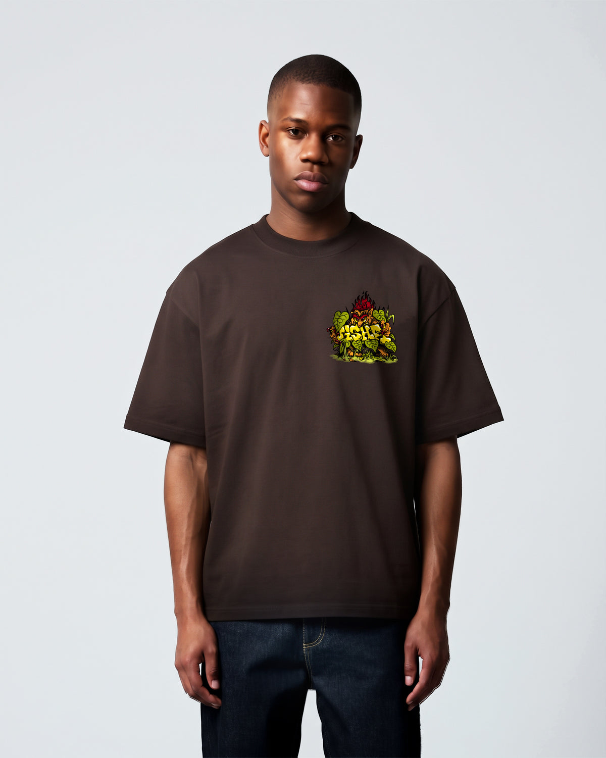 Camiseta Heavy Oversized Curupira Marrom