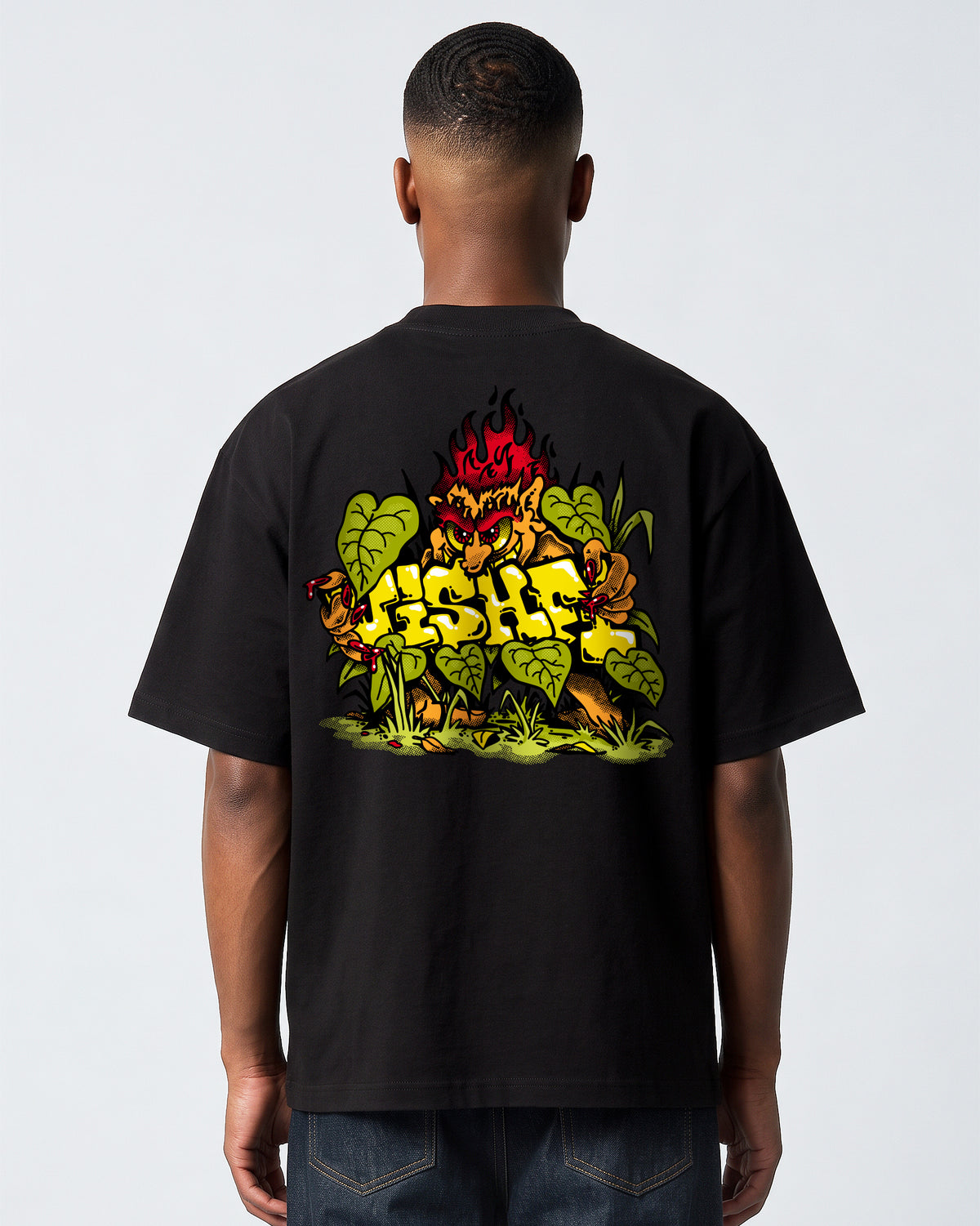 Camiseta Heavy Oversized Curupira Preta