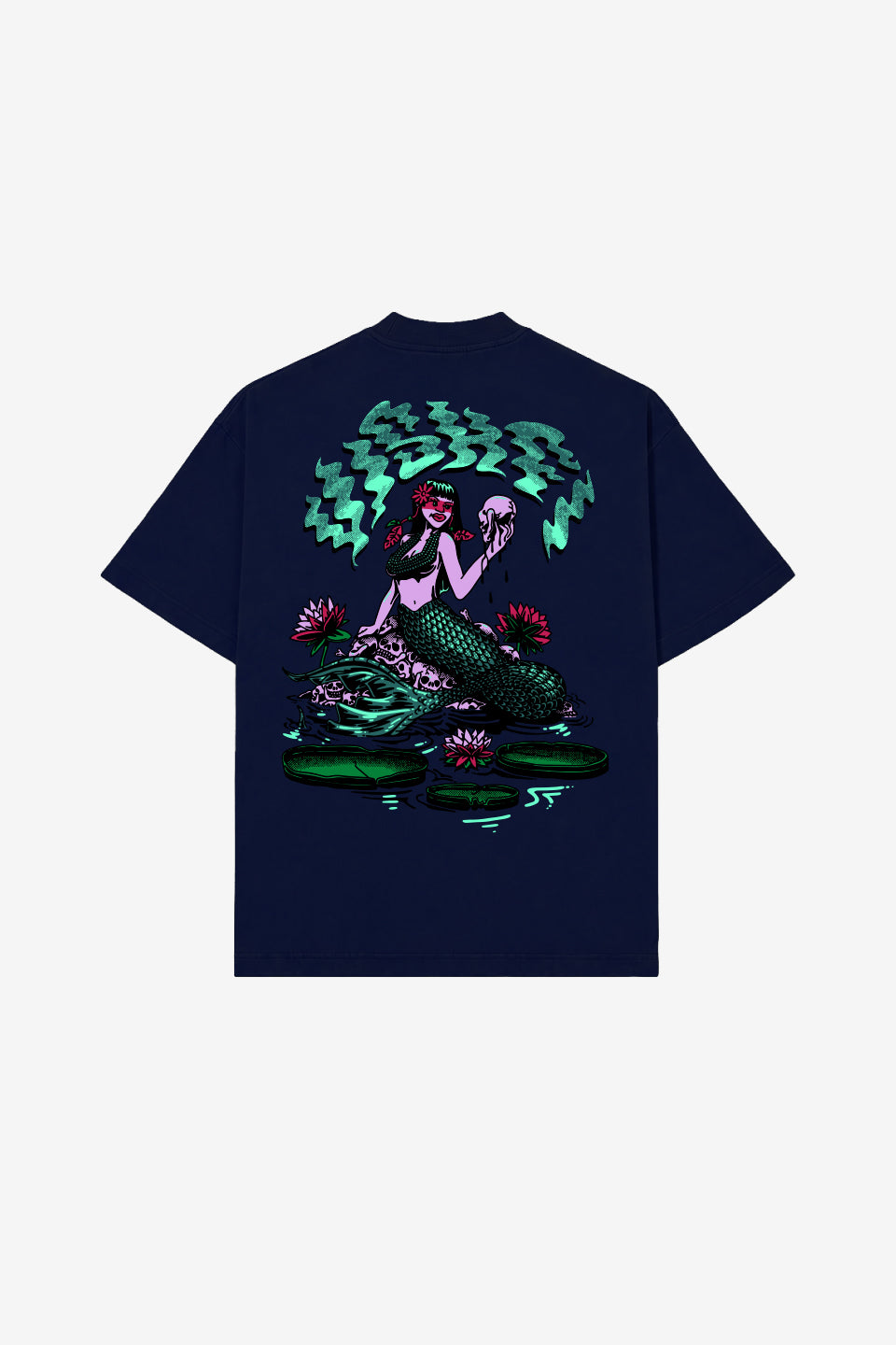 Camiseta Heavy Oversized Iara Azul Marinho