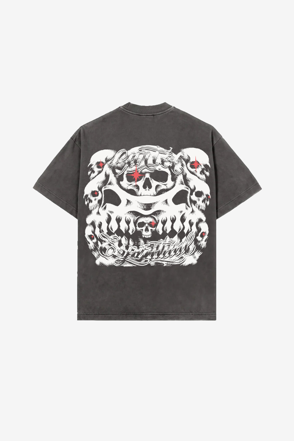 Camiseta Heavy Oversized Espiritual Cinza Estonado Cartel Mcs