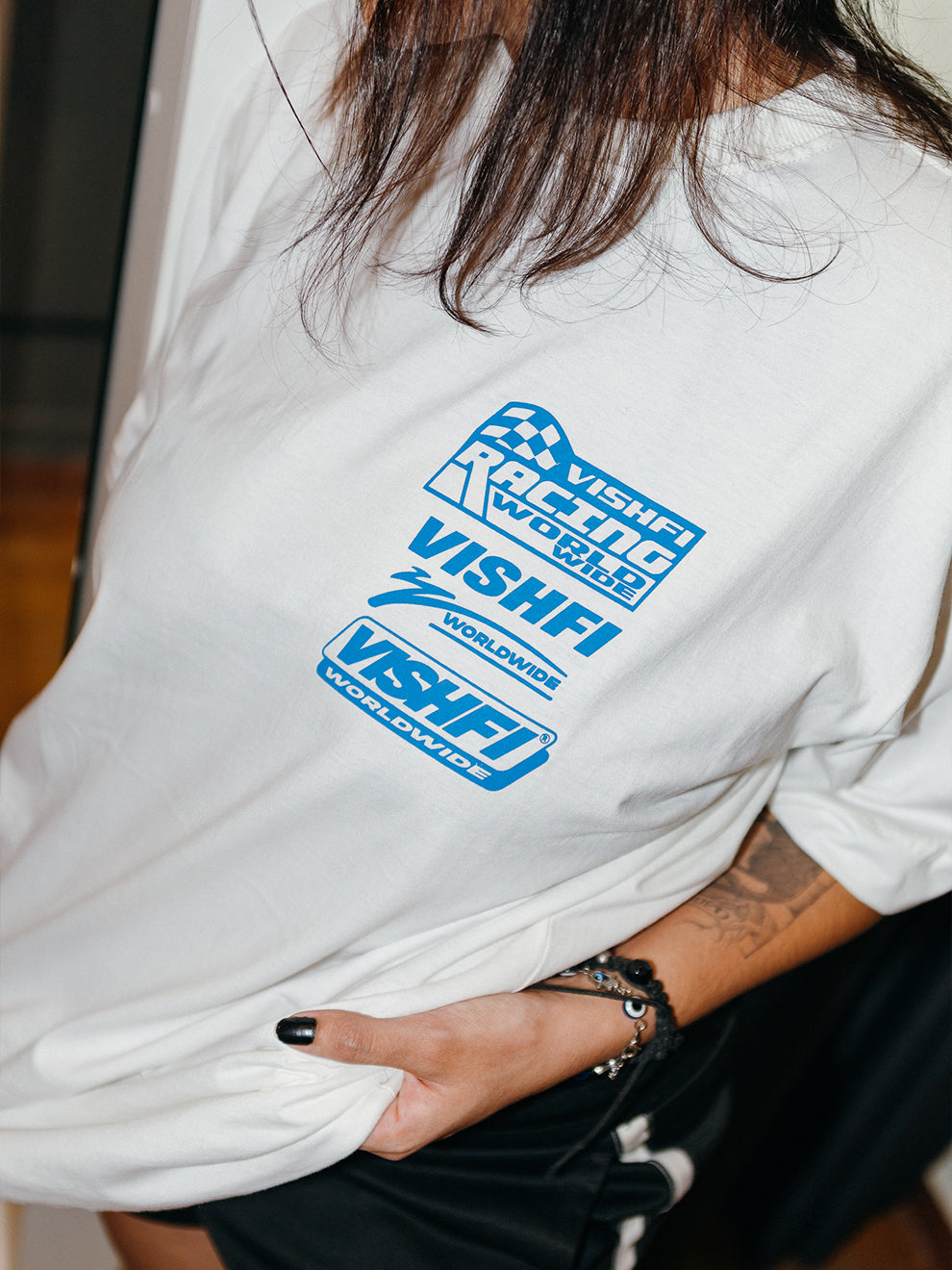 Camiseta Blue Logotypes Off White