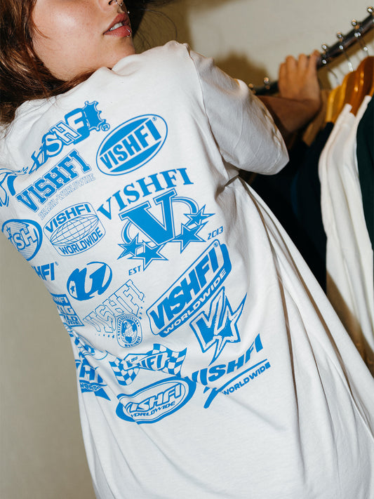 Camiseta Blue Logotypes Off White