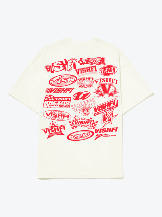 Camiseta Red Logotypes Off White