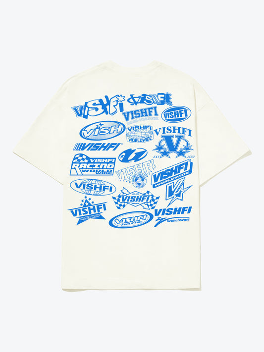 Camiseta Blue Logotypes Off White