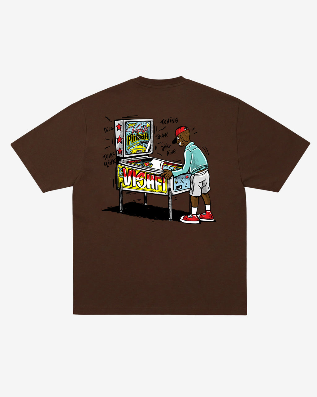 T-SHIRT PINBALL BROWN