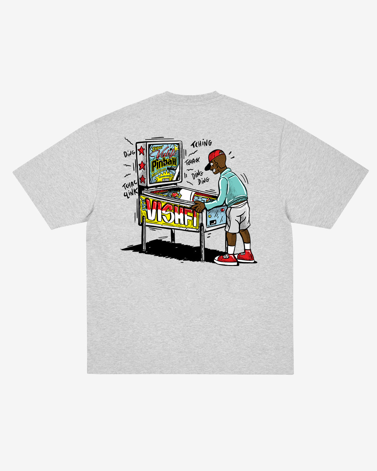 T-SHIRT PINBALL HEATHER GREY