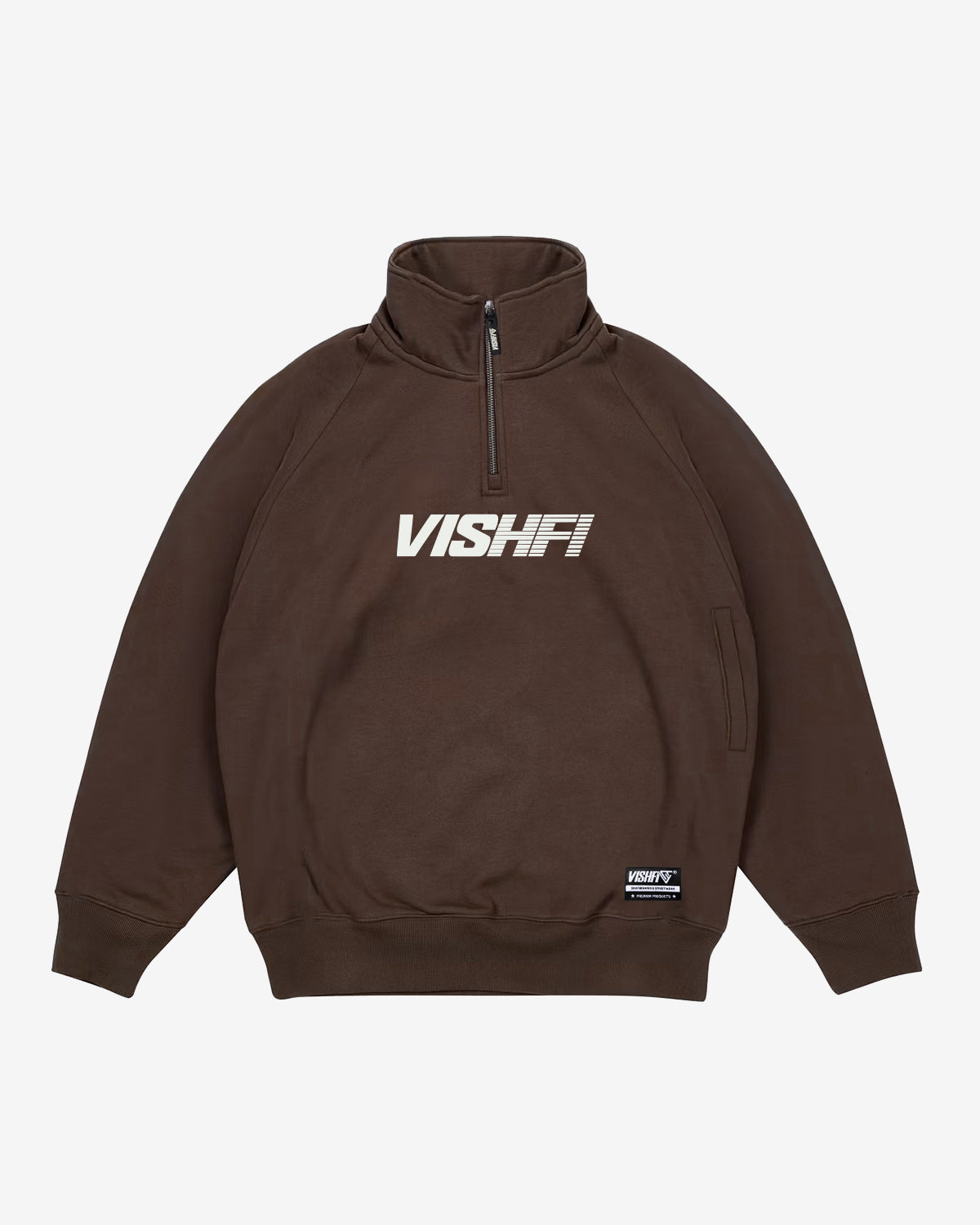 MOLETOM HALF ZIP PACE MARROM