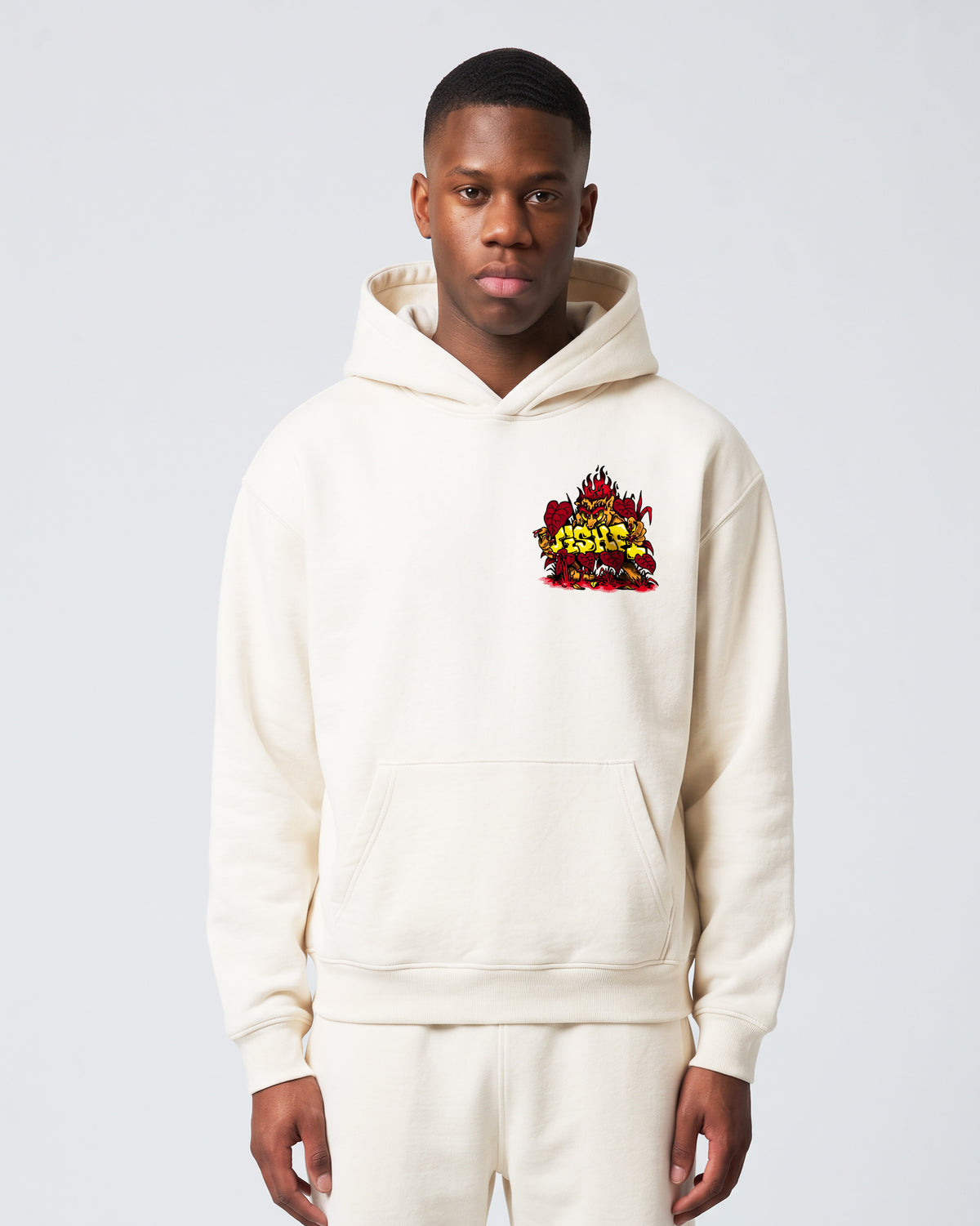 Moletom Canguru Premium Rage Curupira Off White