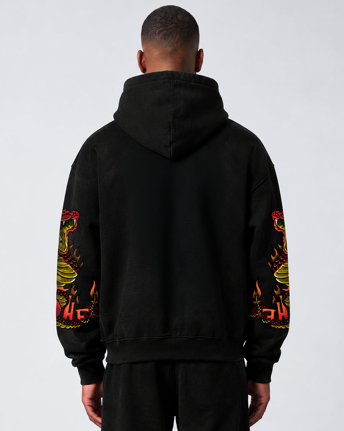 Moletom Canguru Premium Flame Boitatá Preto