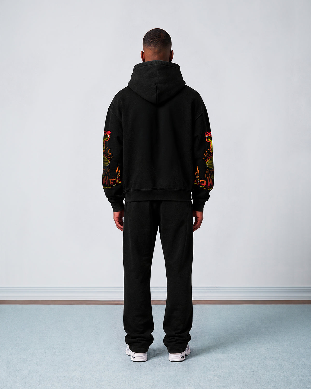 Moletom Canguru Premium Flame Boitatá Preto
