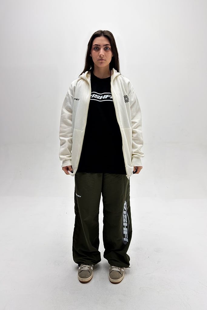 Moletom Capuz Zíper Dual Logo Off White