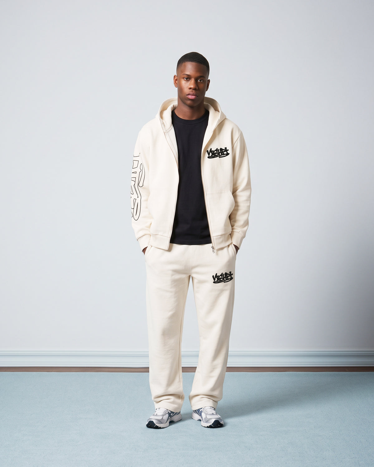 Calça Moletom Premium Lettering Off White