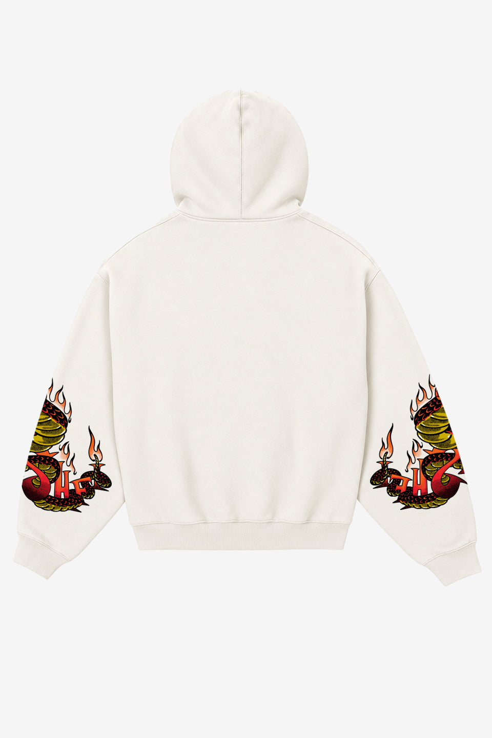 Moletom Canguru Premium Flame Boitatá Off White