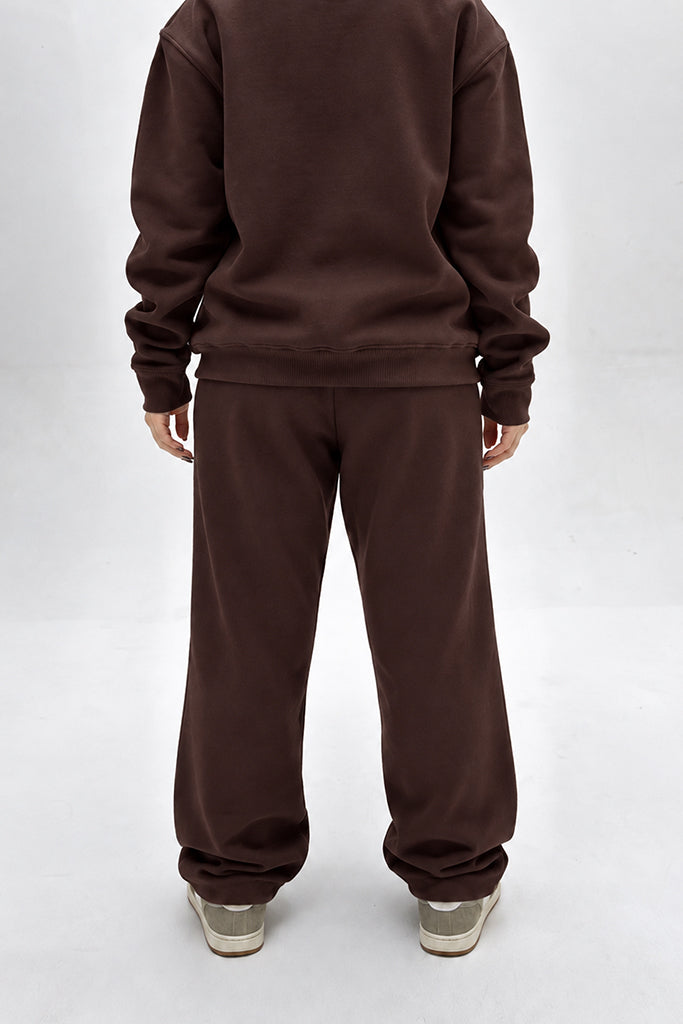 Calça Moletom Premium Mid Logo Marrom