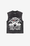 Camiseta Regata Oversized Espiritual Preta Estonada Cartel Mcs